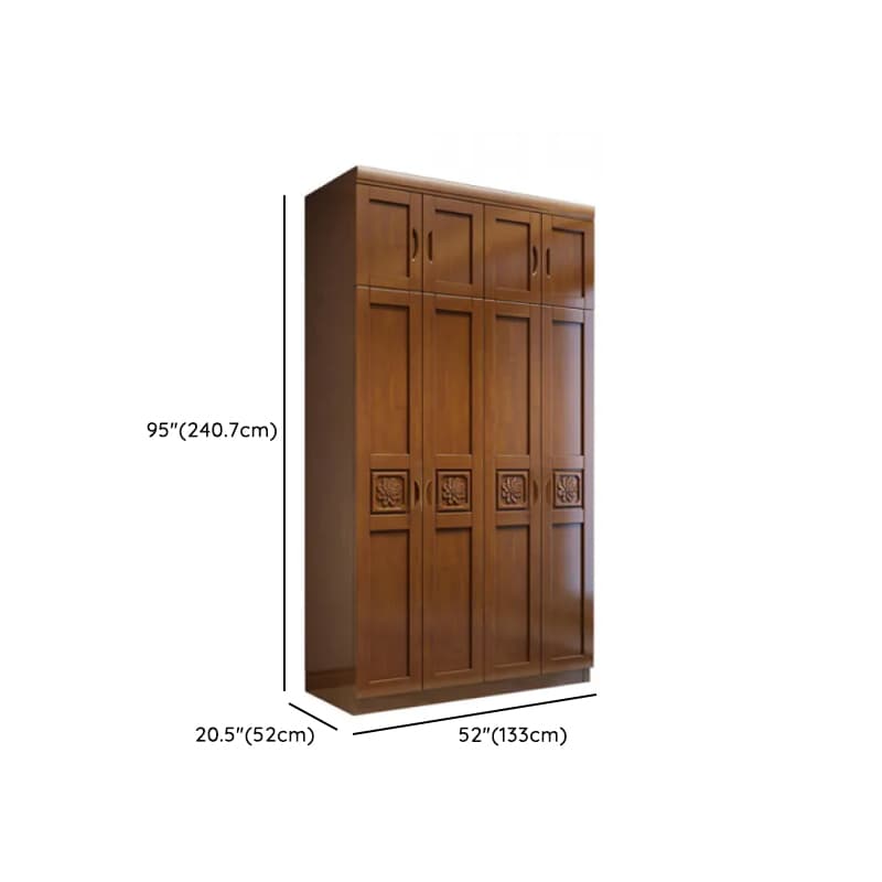 Vintage Sepia Lumber Wardrobe with Soft Close Drawer, Soft Close Door, Interior Shelves, and Hanging Rod - image 23