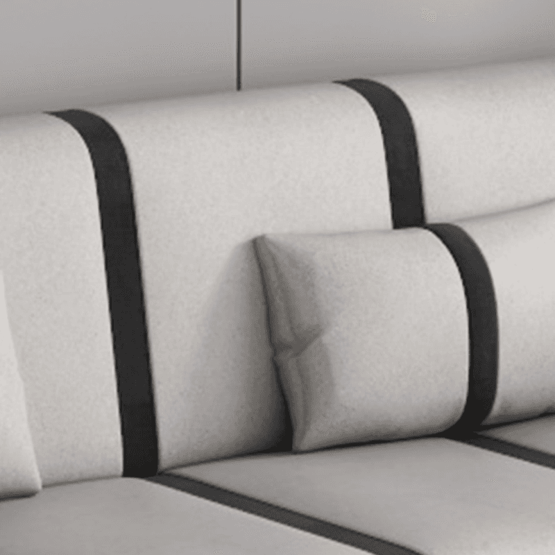Striped Standard Sofa in Dark Gray/Cerulean/Off-White with Armrest - image 17