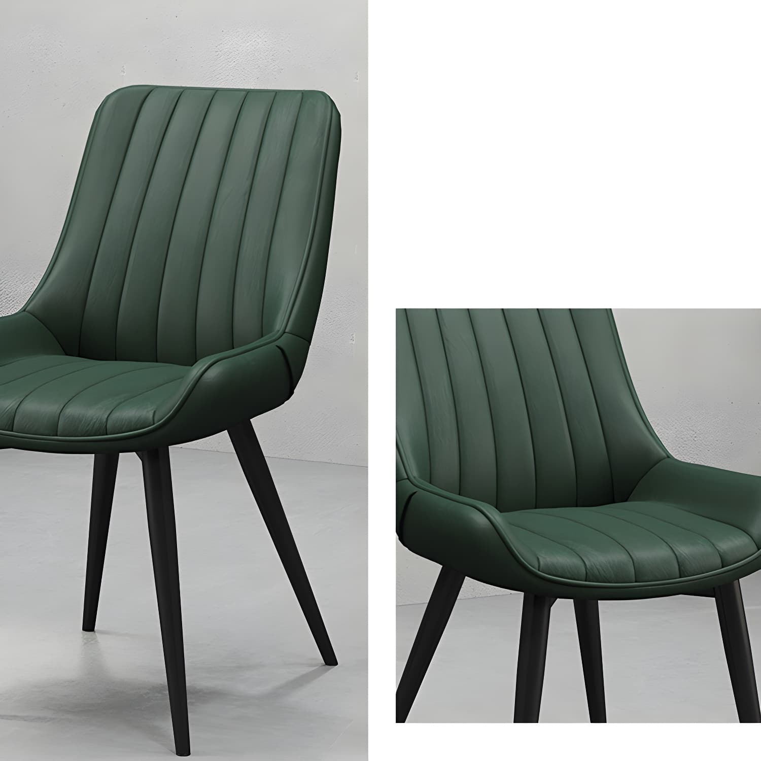 Metal Frame Dining Side Chair Faux Leather Upholstered Side Chair - image 12