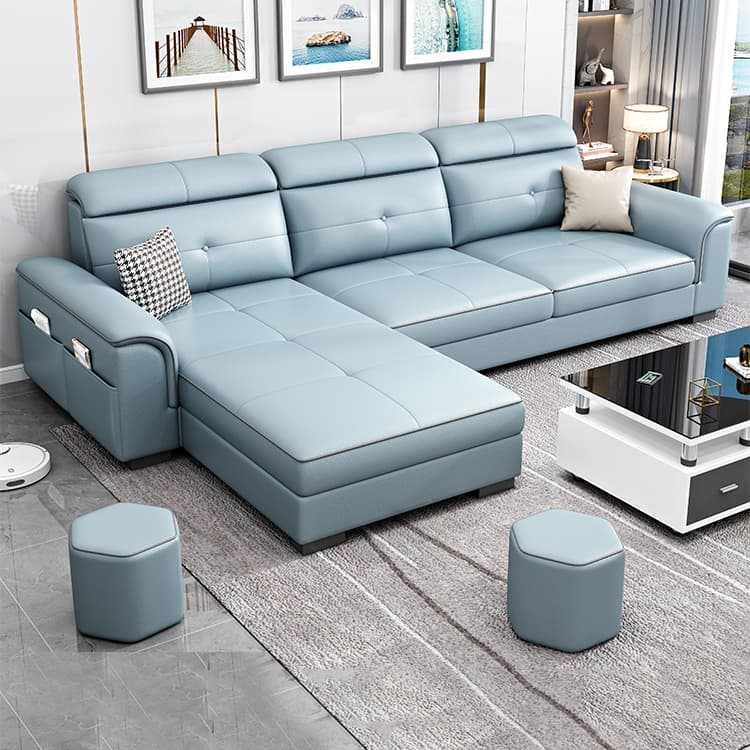 Elegant Tech Cloth Sectional Sofa in L-Shape Design with Cozy Seat Cushions - image 14