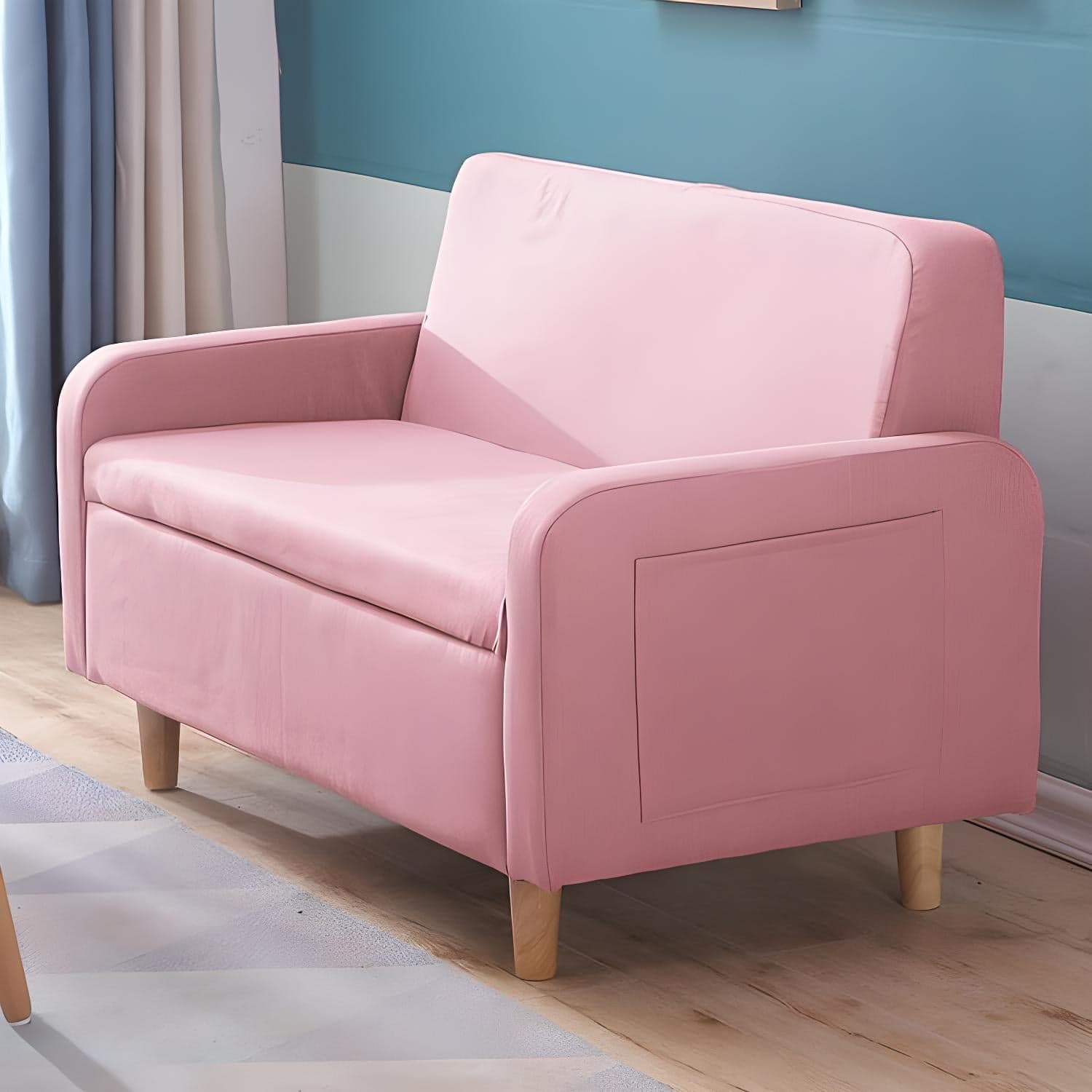 Contemporary Azure/Brown/Magenta Standard Sofa with Hidden Storage - image 11