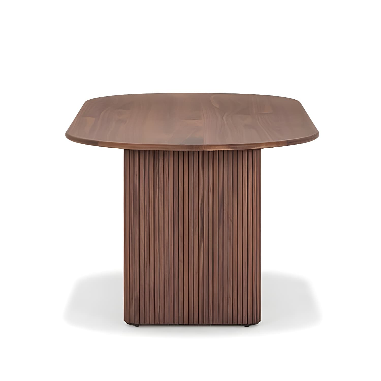 Modern Solid Wood Dining Table Oval Table with Double Pedestal