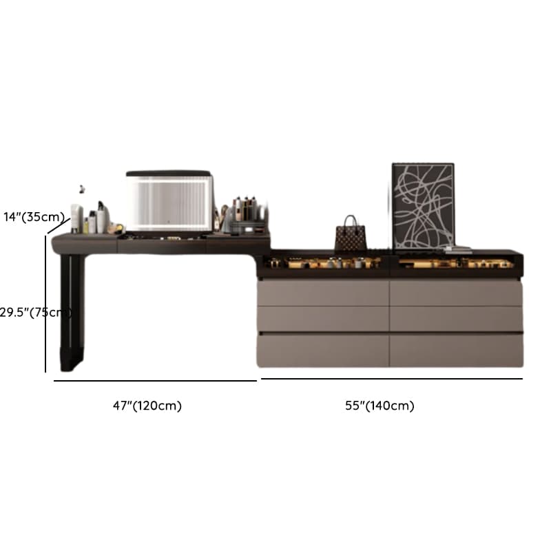 Space-saving Vanity Set with 7/11 Drawers, Lighting, Dividers, 2-in-1 Design, and Adjustable Touch Brightness - image 14