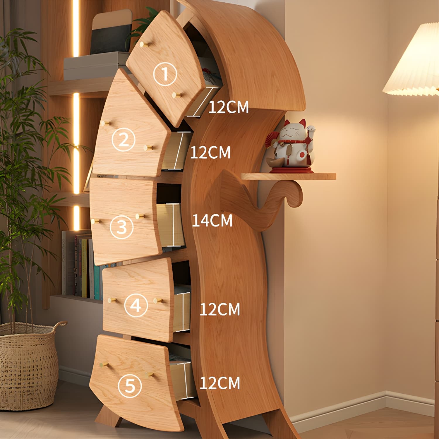 Scandinavian Style Rectangle Accent Chest with Wood Counter Top and Drawers - image 10