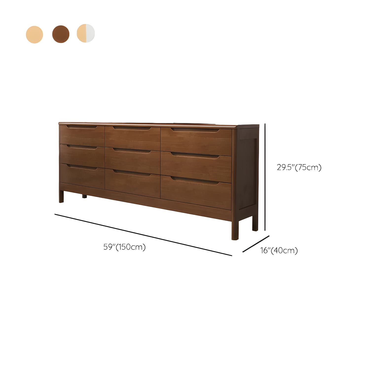 Mid-Century Modern Chest Rubberwood Squared Legs Grooves with Drawer Accent Chest - image 17