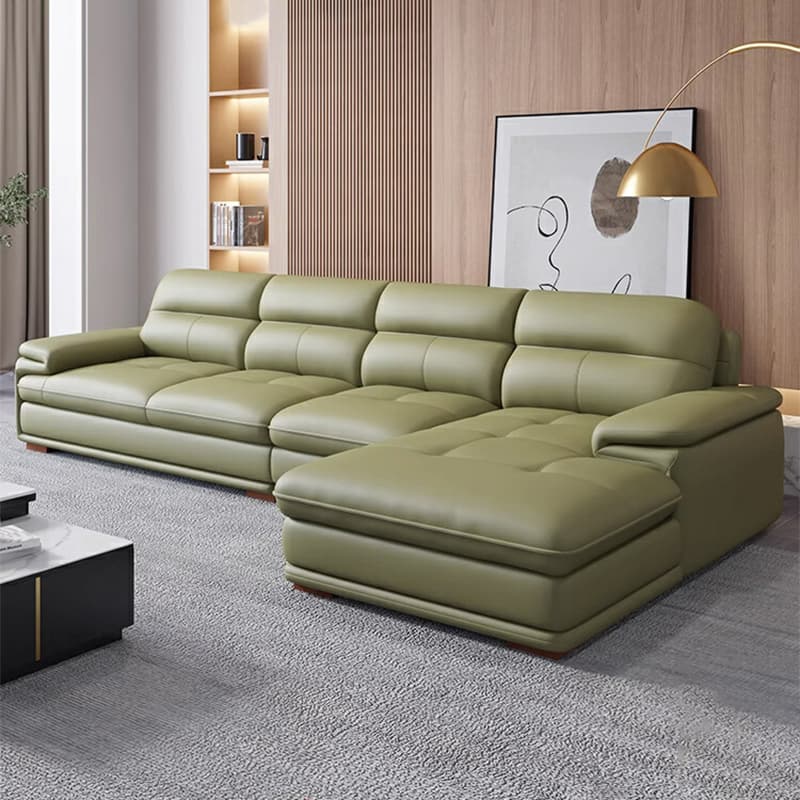 Elegant Interface Genuine Leather Sectional Set in Gray for Stylish Living Rooms - image 3