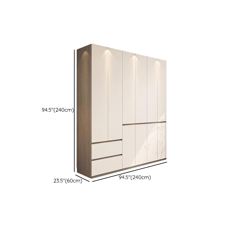 White Modish Manufactured Wood Independent Armoire Cabinet with Soft Close Drawer, Soft Close Door, and Interior Shelves - image 21