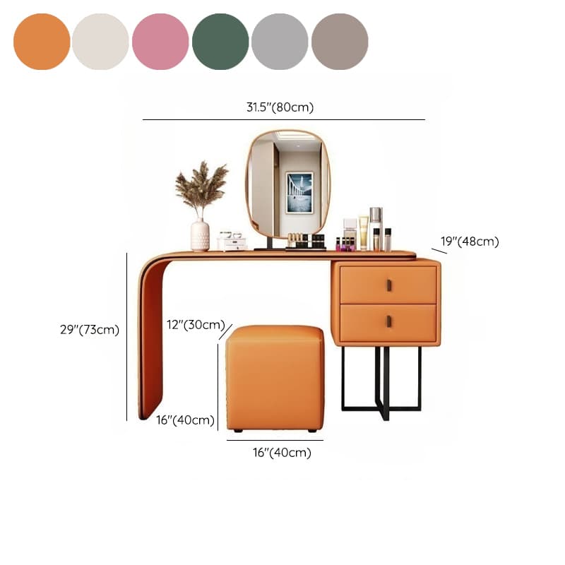 Modern Wood Makeup Vanity with 2 Soft Close Drawers, Standard Length, Natural Finish, 18.9in Width - image 17