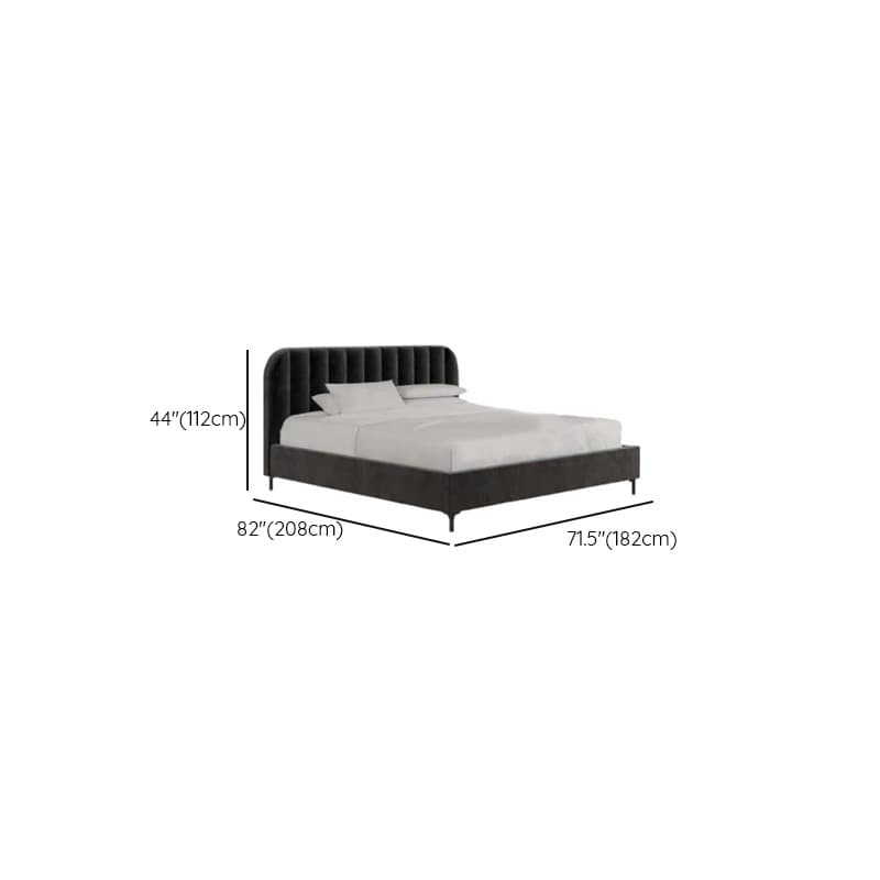 Modern Simple Style Solid Color Platform Bed with Padded Frame and Sponge Upholstery for Bedroom - image 24