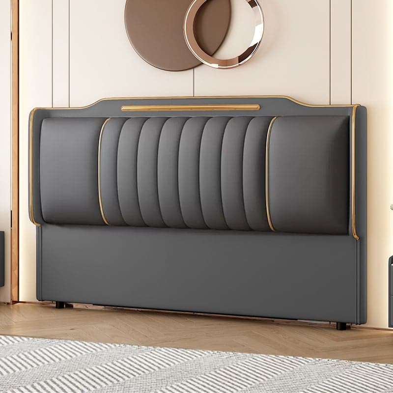 Simplistic Style Wingback Headboard with No Distressing in Pine Wood, Featuring Camelback Shape for King/Queen/Full Bed, Sponge Upholstery Fill, and Standard Height - image 3