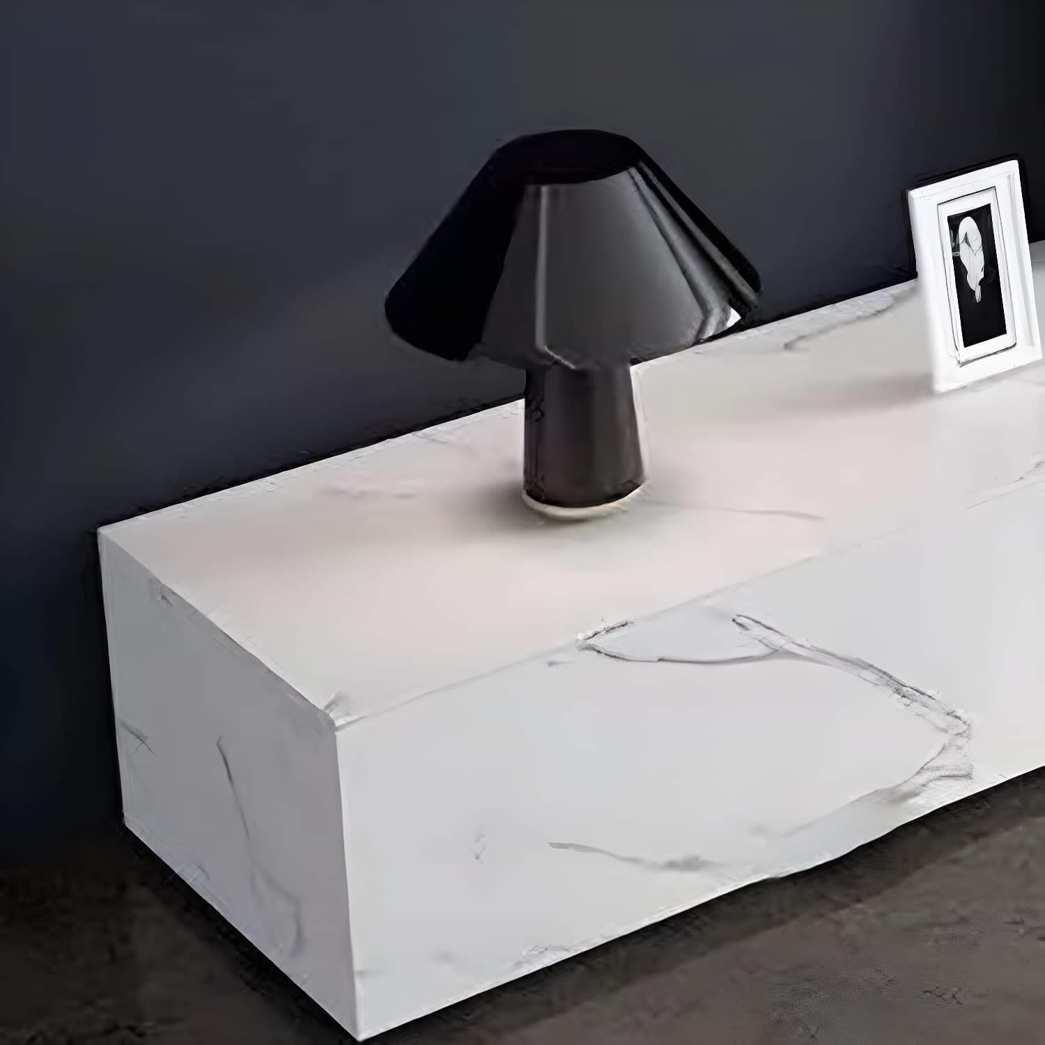 Stone TV Stand Console in Solid Wood with Storage Drawers Contemporary - image 8