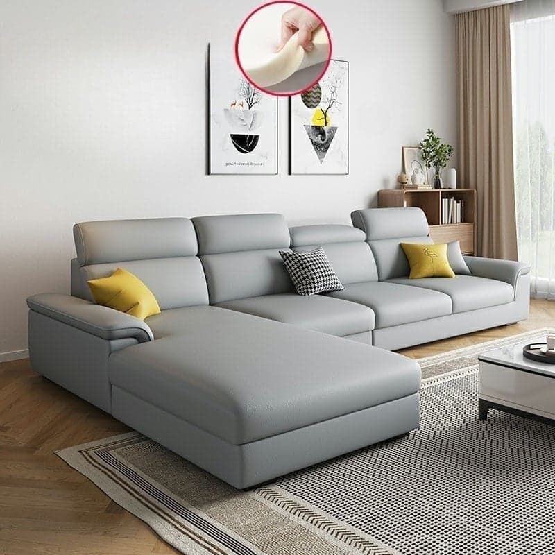 5-Seater Modish Left L-Shape Sofa Chaise with Natural Wood Frame - image 3