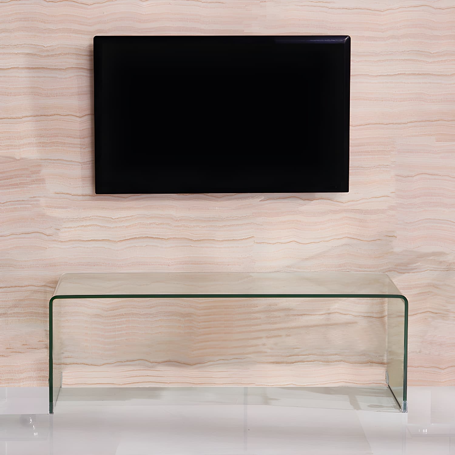 Contemporary Glass Sled Coffee Table Rectangle Cocktail Table - image 3