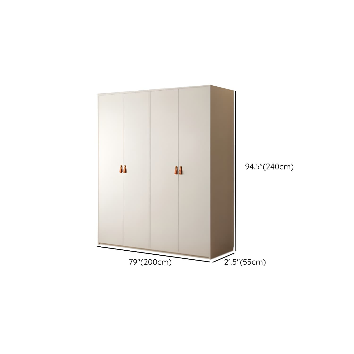 Modern White Wardrobe Cabinet Engineered Wood Wardrobe with Garment Rod - image 24