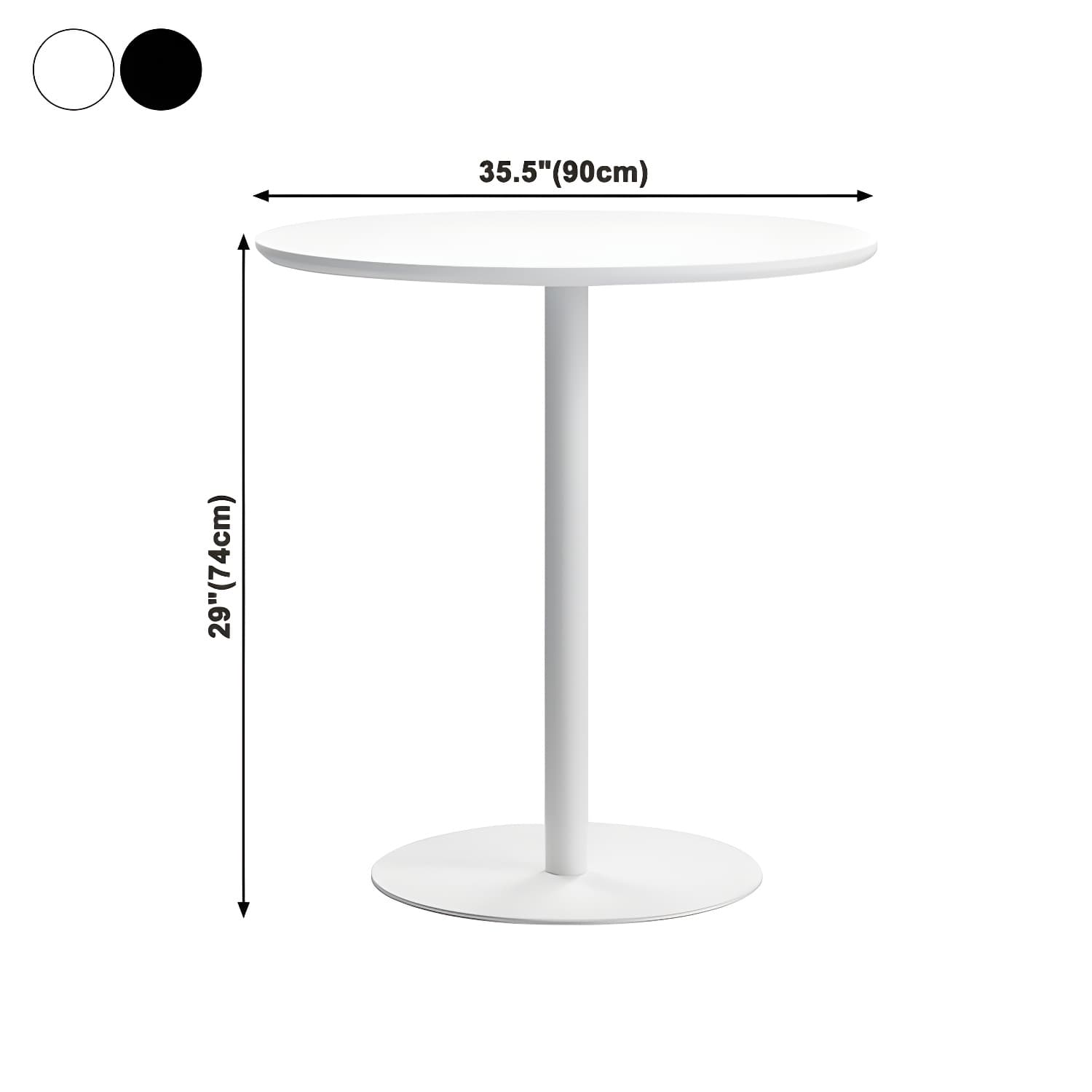 Round Tulip Base Casual Dining Table Four-Color Fixed Table with Solid Wood - image 31