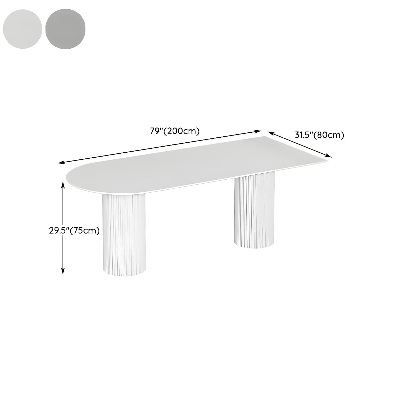Stylish White Stone Kitchen & Dining Table with Adjoining Pedestal Base - image 25