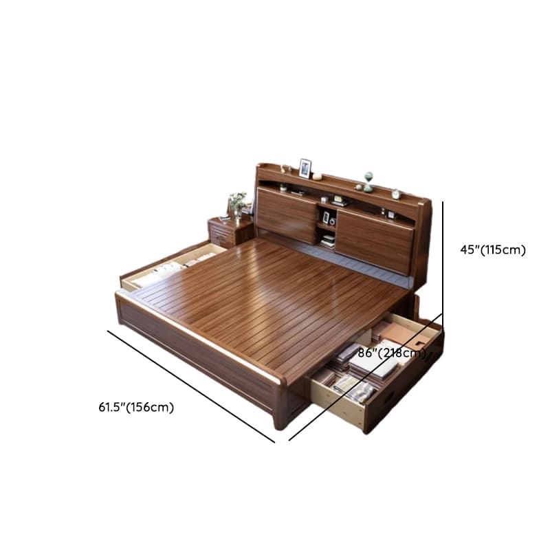 Platform Storage Bed with 2 Drawers, Lumber Frame and USB Charging Station - image 12
