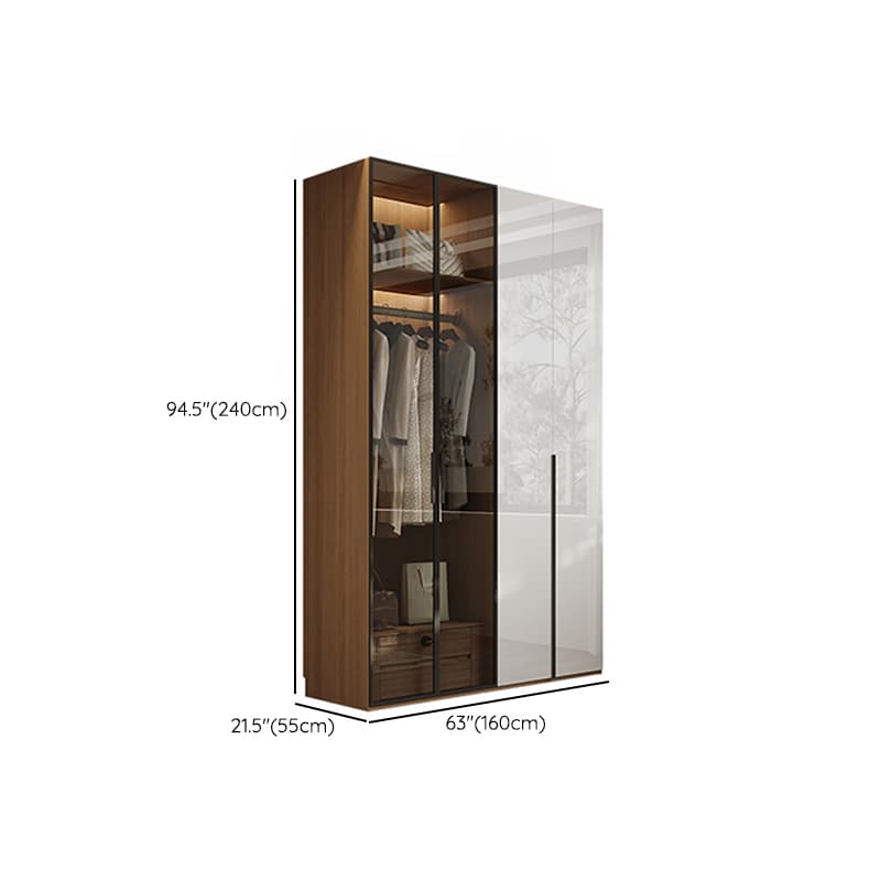 Casual White Lumber Wardrobe Closet with Soft Close Drawer, Door, Interior Shelves, and Clothing Rod - image 20