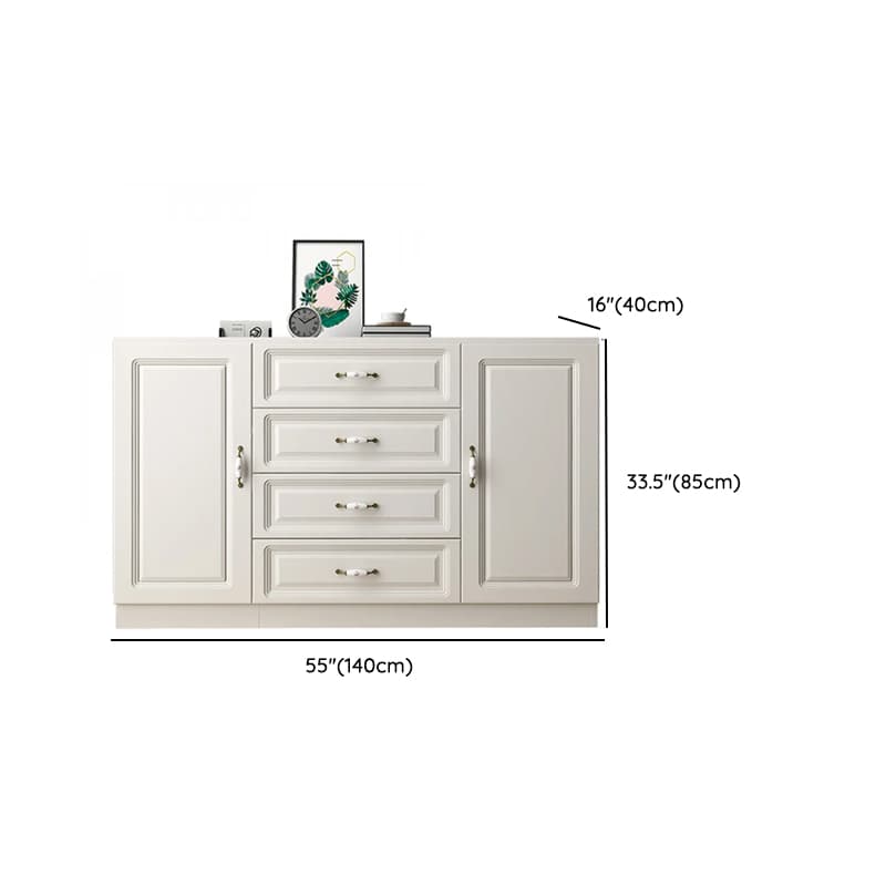 Sleeping Room Use Trendy White Wood Wardrobe Chest with Shelves - image 25