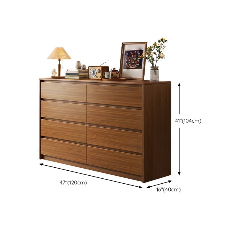 Elegant Brown Wood Double Dresser with Drawers, Modern Style - image 17