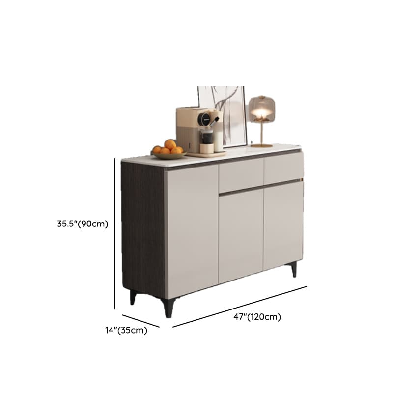 Modish Sideboard with 2 Drawers, 1 Shelf, Larder Storage, Sintered Stone Countertop, and 2/3 Doors - image 15