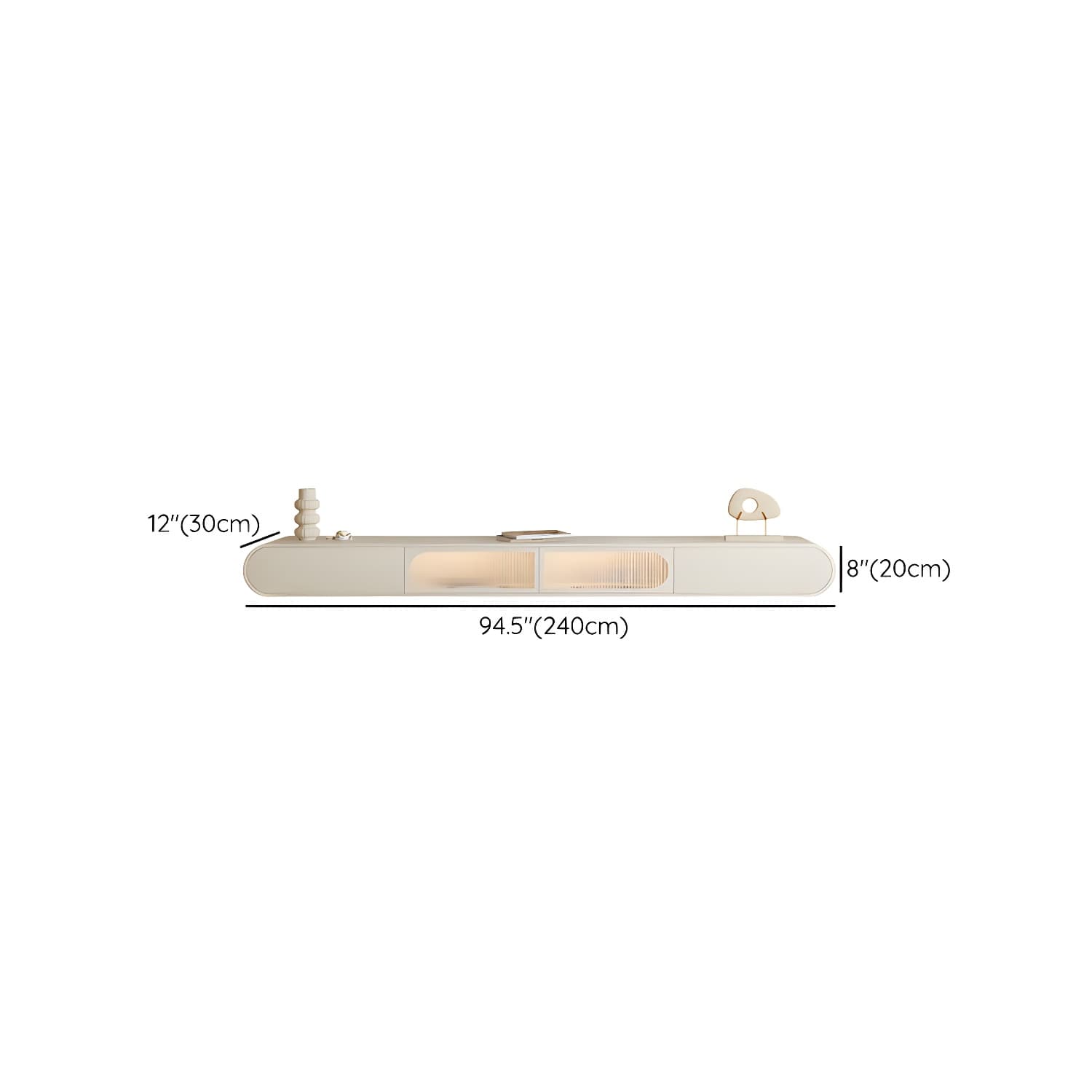 Contemporary TV Media Console Floating TV Stand Console with Drawers - image 17