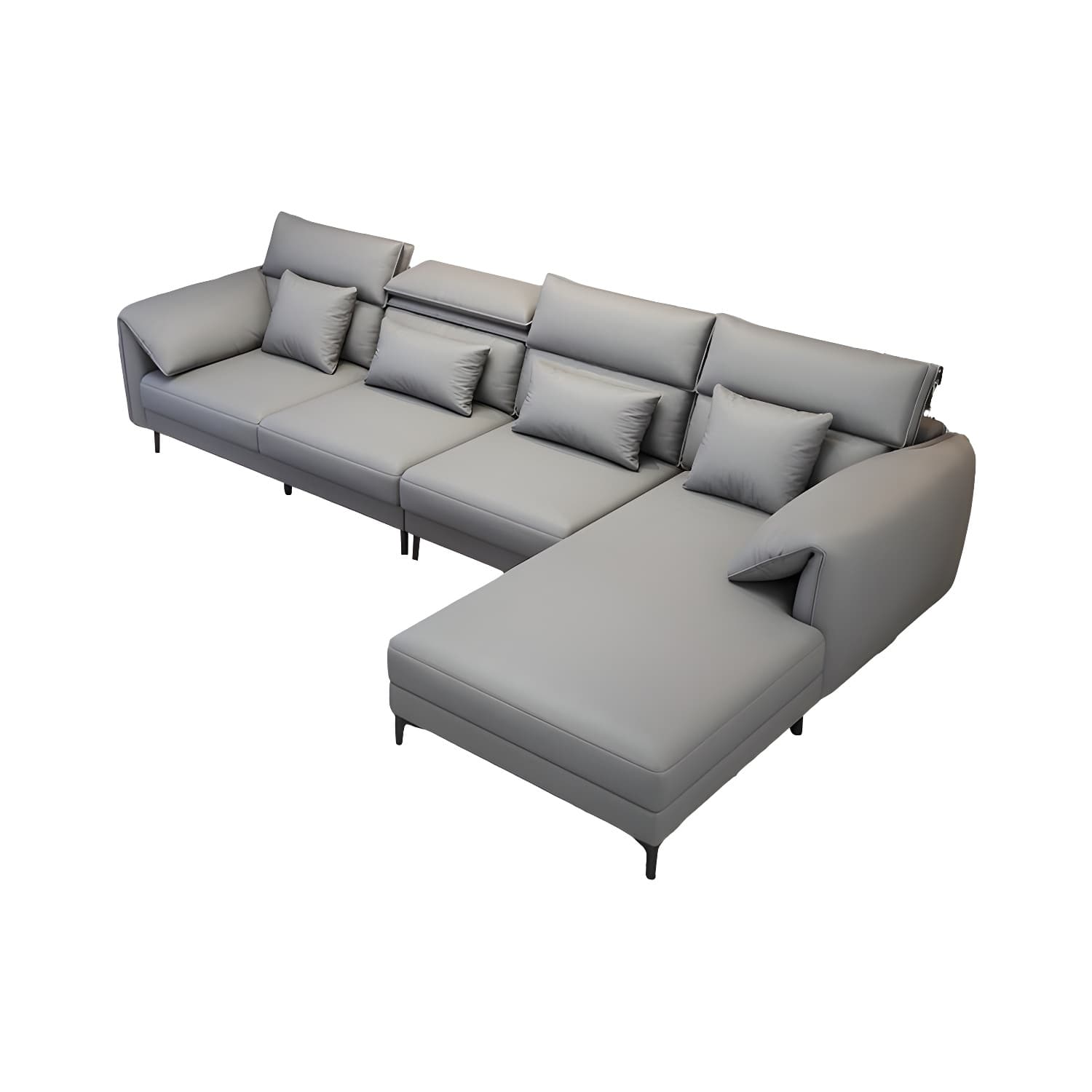 Modern L-Shape Tech Cloth Sofa Chaise with Adjustable Headrests and Storage in 3 Piece Set - image 12
