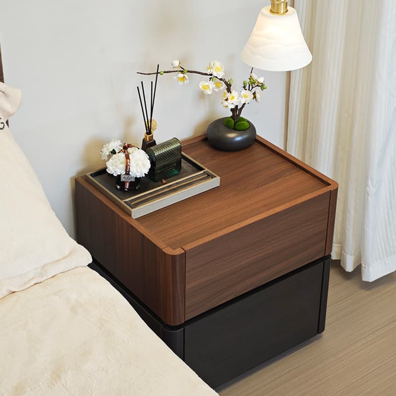 Modish Nightstand With Drawer Organization Featuring 2 Drawers and Composite Wood Countertop - image 5