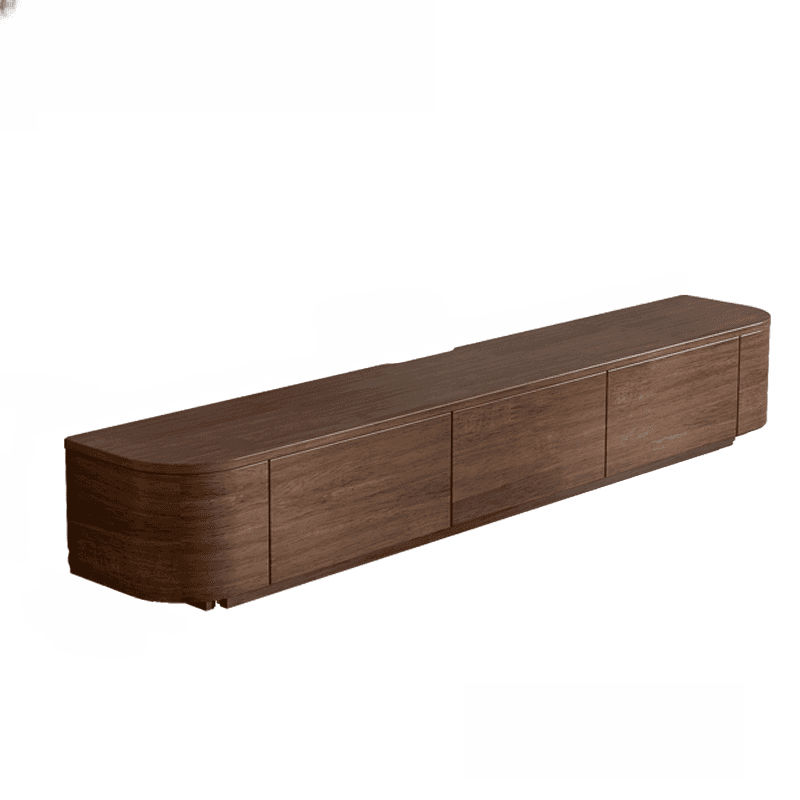 Simple Real Wood TV Stand with 4 Cabinets/3 Cabinets, 2 Drawers and Shelf - image 3