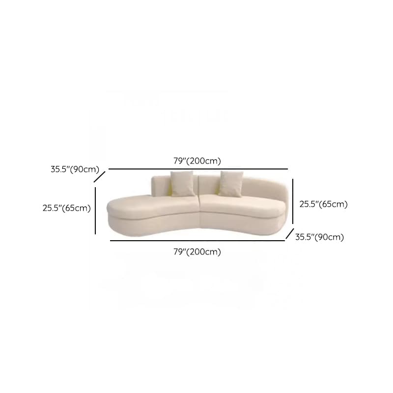 Natural Wood Bow Front Corner Sectional 7 Person/for 5/for 6 with Concealed Support - image 12
