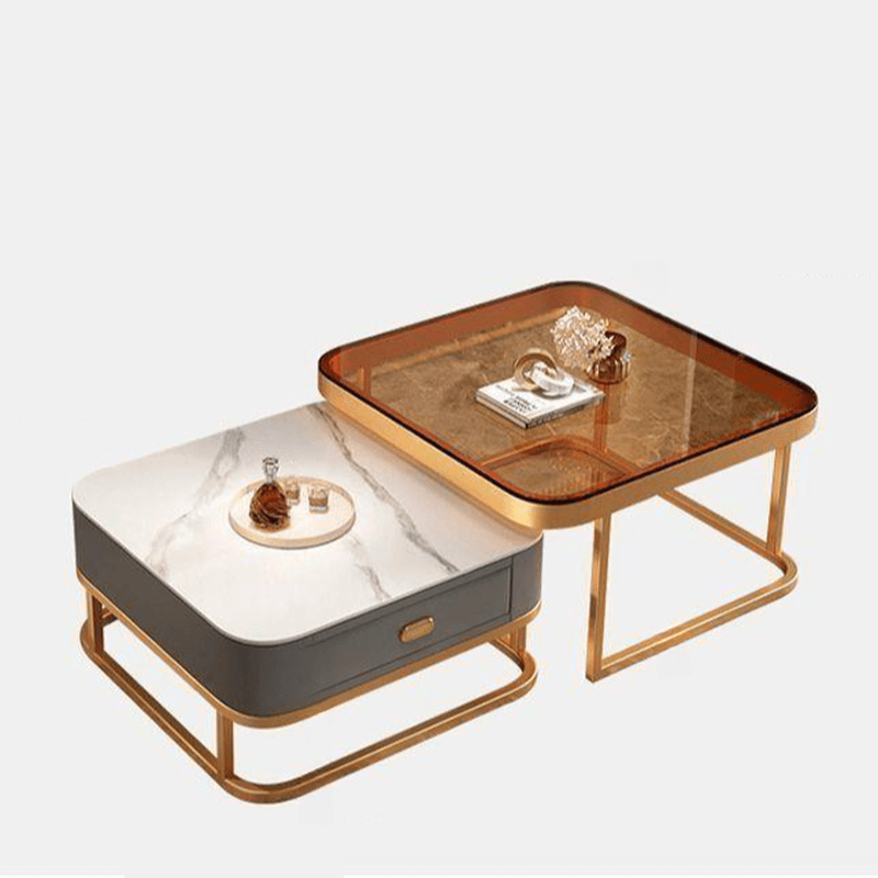 Square Double Nesting Accent Table with Framework Base for Home - image 9
