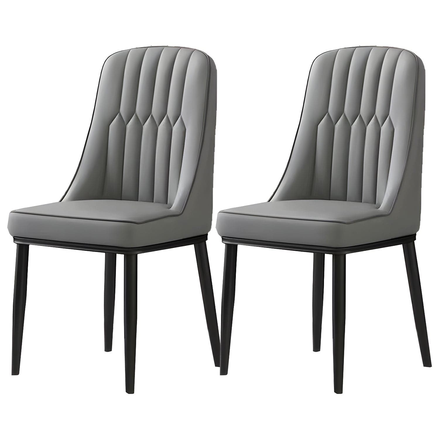 Glam Parsons Dining Side Chair Leather Indoor Dining Chair with Metal Legs - image 4