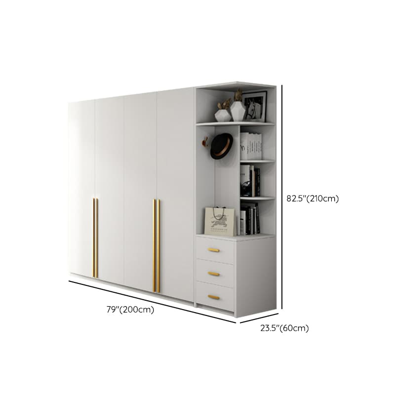 Simple Lumber White Wardrobe Armoire with Interior Shelves & Clothing Rack & Soft Close Drawer & Soft Close Door - image 18