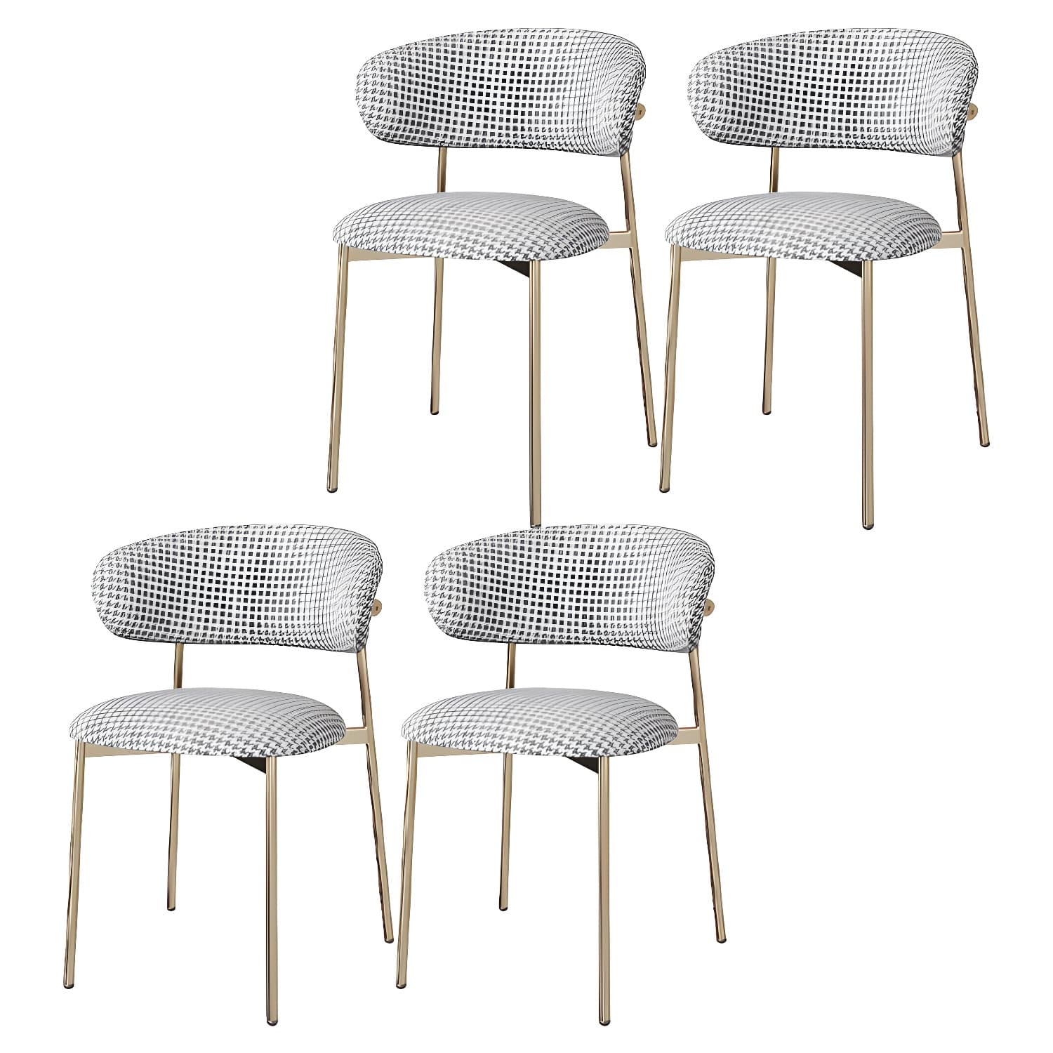 Restaurant Scandinavian Upholstered Side Chair Matte Finish Open Back Dining Chair