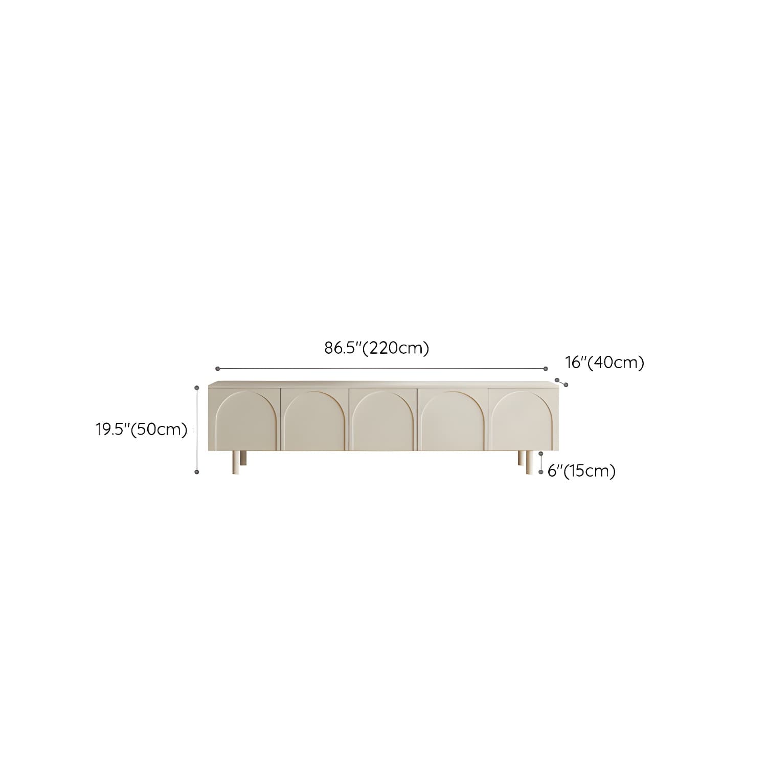 Scandinavian Cream 19.7" H TV Stand Console with Storage Cabinet - image 16