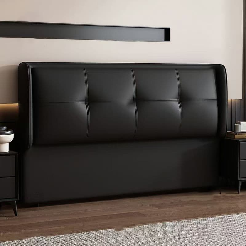 Simplistic Wingback Headboard with No Distressing, Piled Tufted Rectangular Design for King/Queen/Full Bed, Featuring Sponge Upholstery and Standard Height