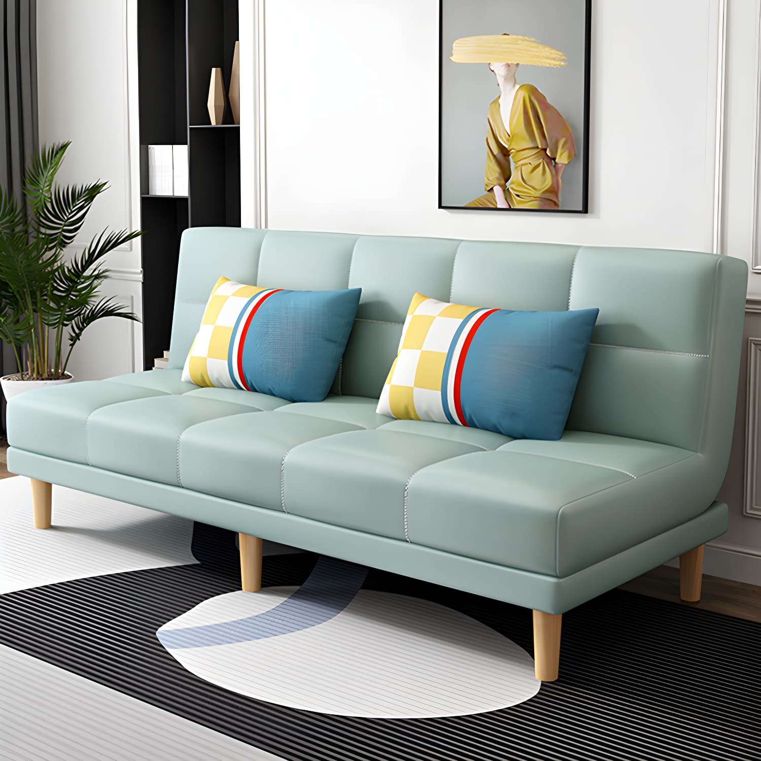 Contemporary Armless Standard Sofa Bed Dual Purpose Sofa for Living Room