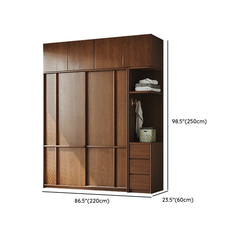 Stylish Coffee Modern Lumber Standalone Armoire Cabinet with Soft Close Drawers and Doors, Interior Shelves - image 32