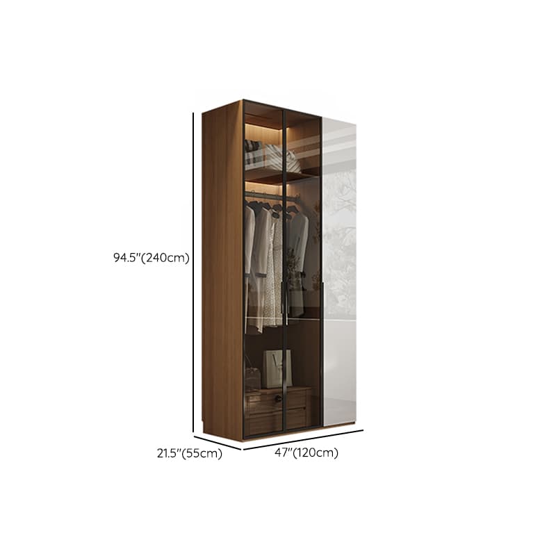 Casual White Lumber Wardrobe Closet with Soft Close Drawer, Door, Interior Shelves, and Clothing Rod - image 19