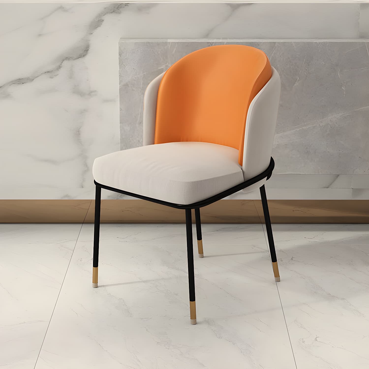 Upholstered Side Chair Modern Style Open Back Armless Chair for Dining Room - image 5