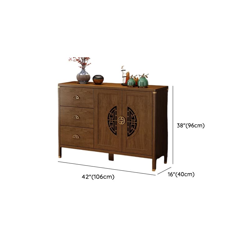 Espresso Standard/Wide/Narrow Timber Sideboard with 4 Doors/3 Doors/2 Doors, Adaptable Shelf and Pantry Hutch, 3 Drawers/6 Drawers/2 Drawers Included/Not Included - image 20