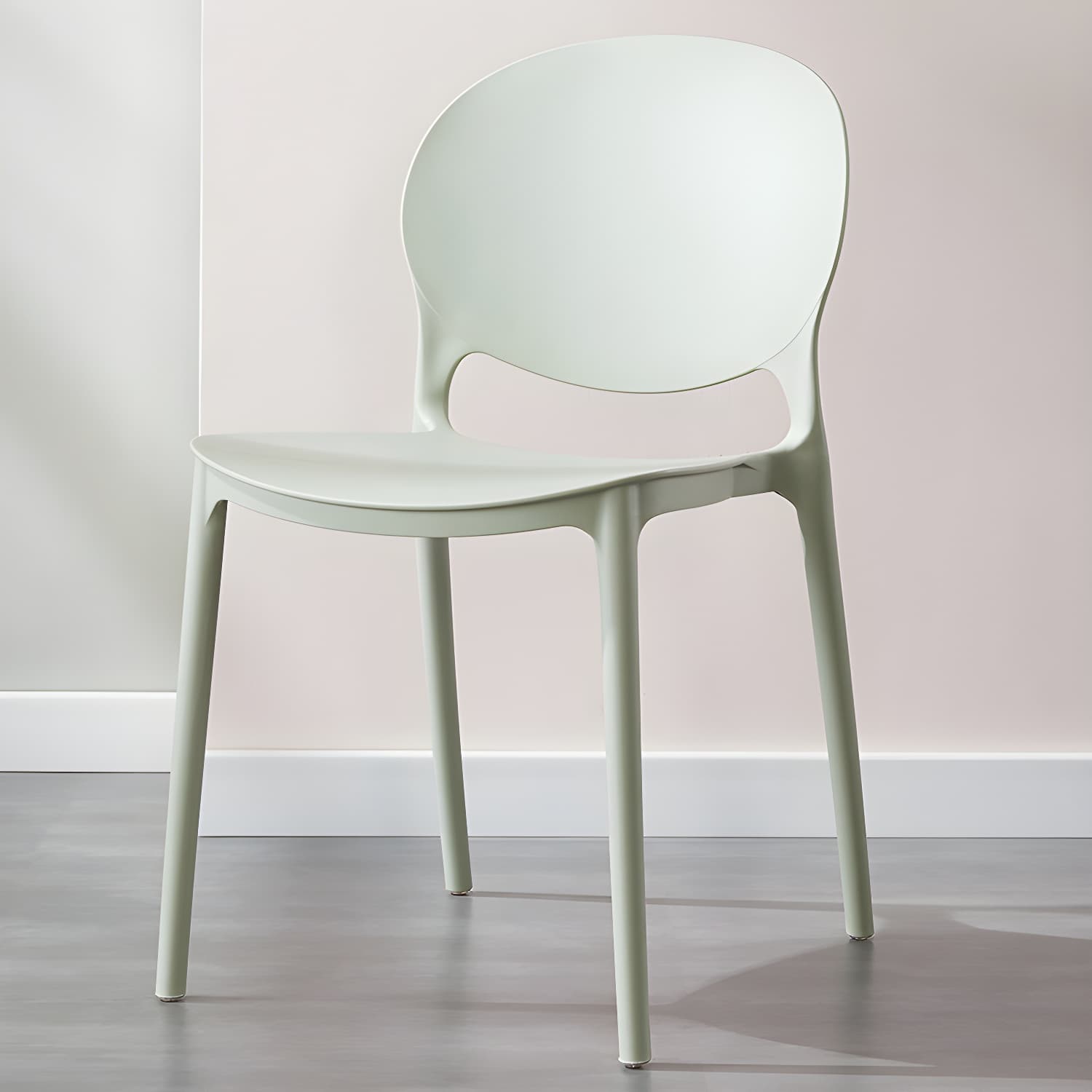 Scandinavian Plastic Dining Side Chair Open Back Matte Finish Dining Chair - image 14