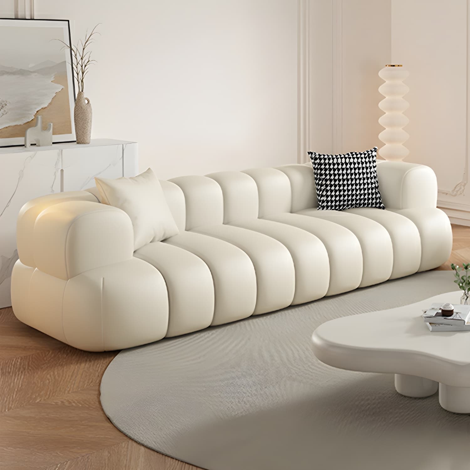 Modern Wood Frame Sofa with Tuxedo Arms and Solid Color Upholstery in Standard Size - image 10