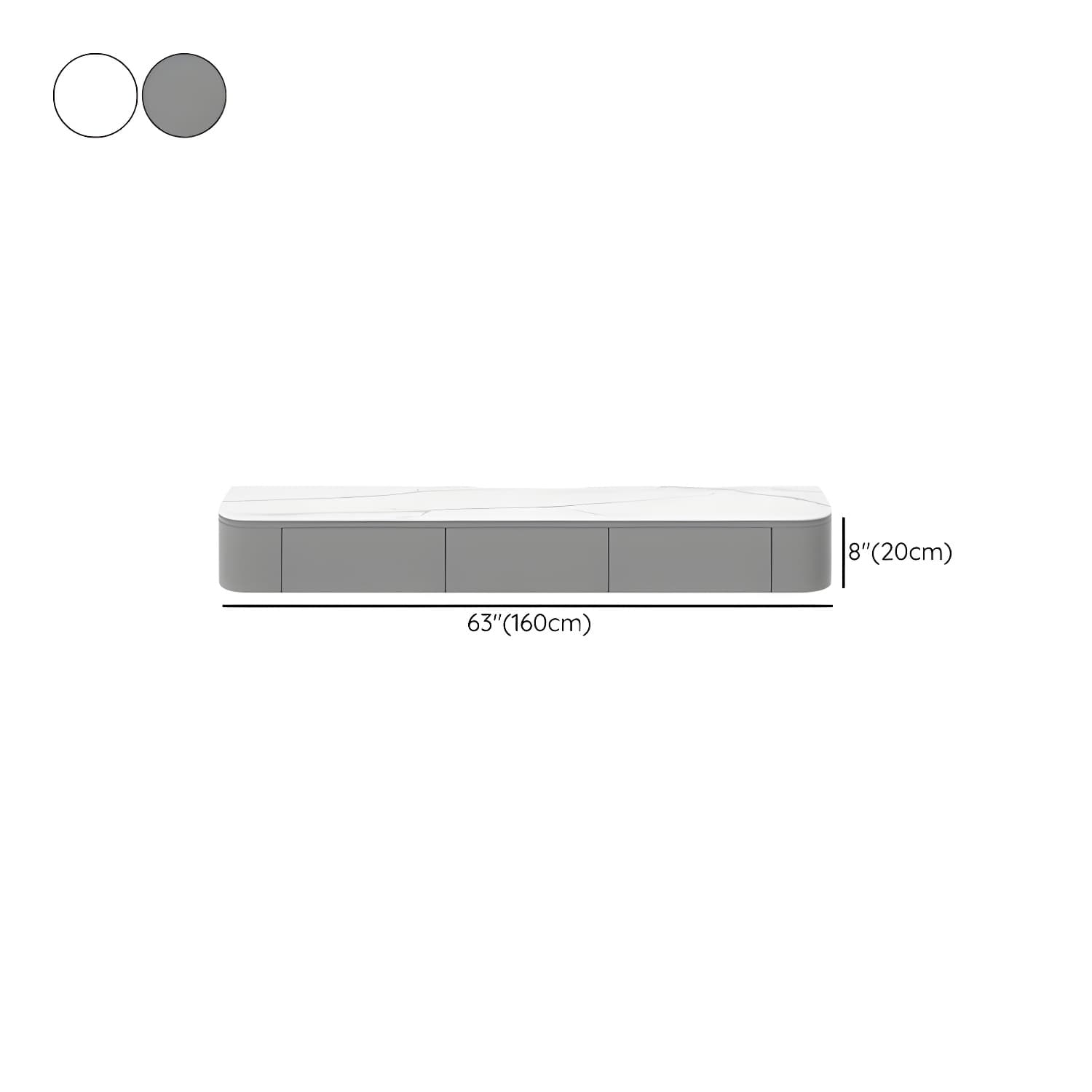Contemporary Wall Mount TV Console with Wooden Drawer for Living Room - image 23