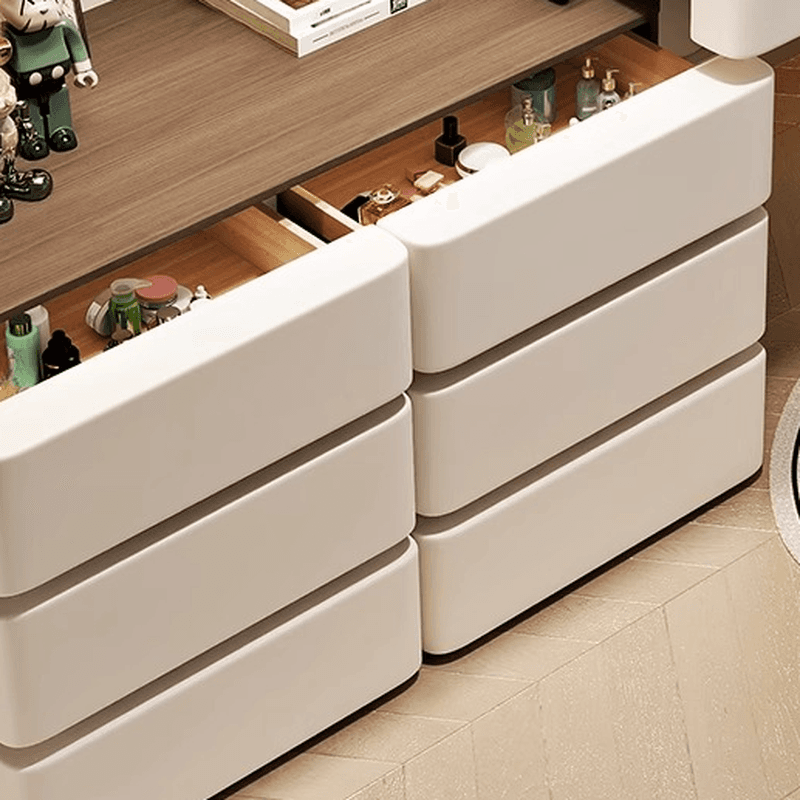 Large/Standard Stone Vanity Set with White Seating, 8/5 Drawers, Mirror Lights, and Scalable Lighting - image 9