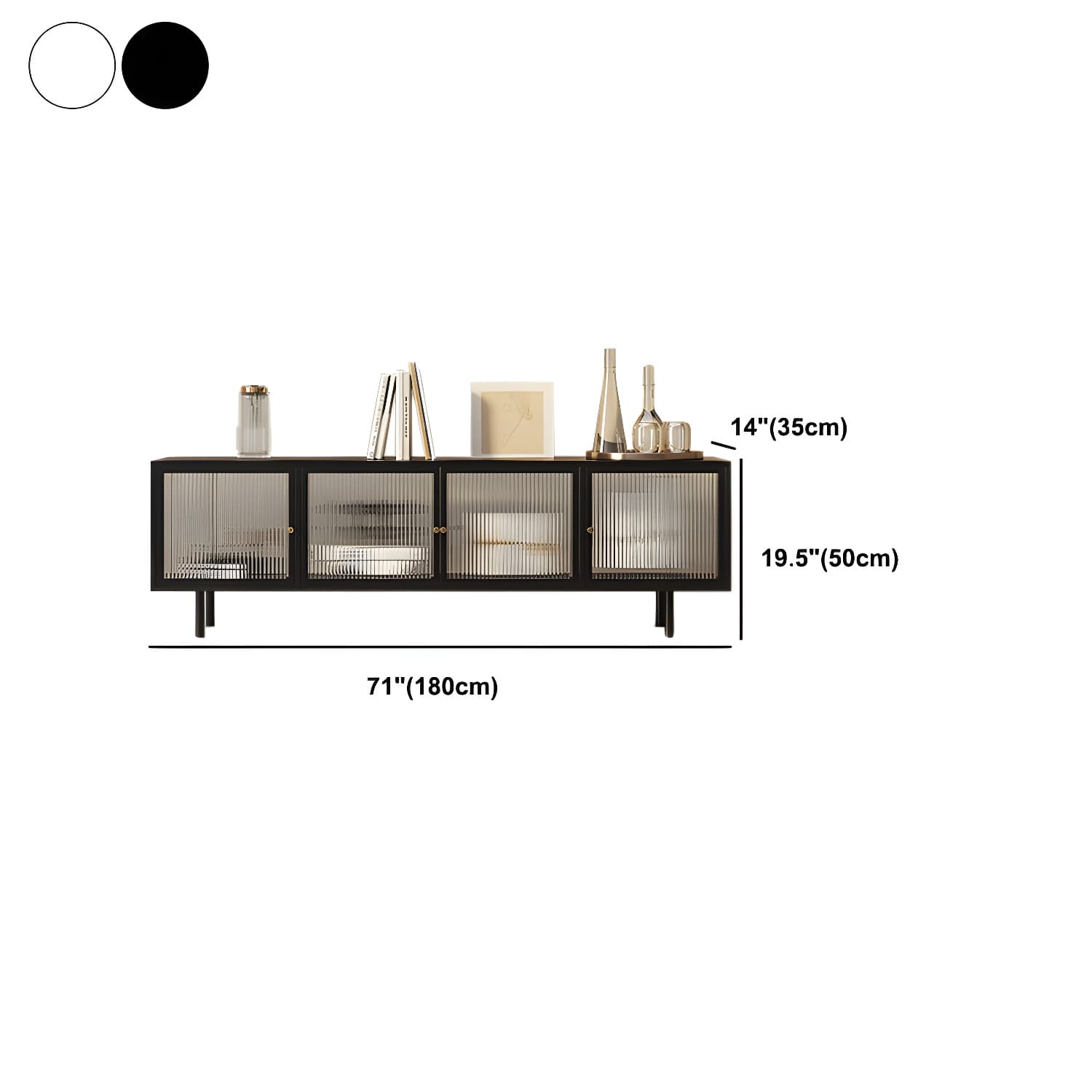 Industrial Enclosed TV Cabinet Home Metal TV Stand with Splayed Legs - image 14