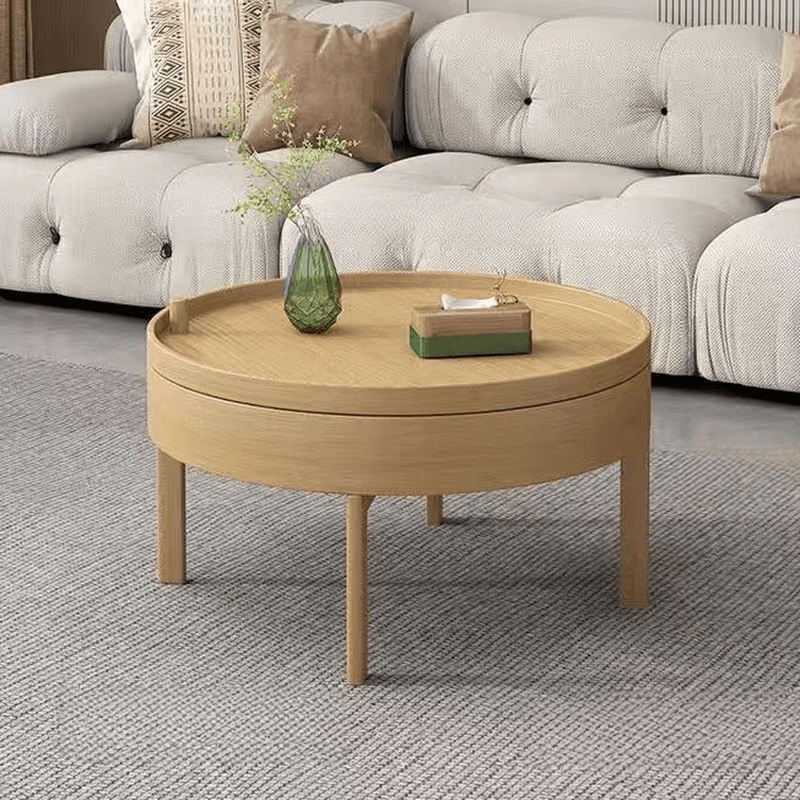 Shabby Chic Circular-shaped Lumber Pallet Table with Stockroom for Indoor Use - image 6