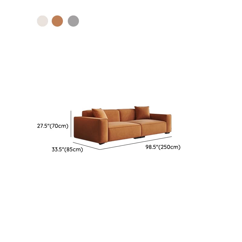 Contemporary Solid Color Tear Resistant Standard Sofa in Gray/Ivory/Citrus Color, Seating for 5/4/3 with 2 Pillows - image 11
