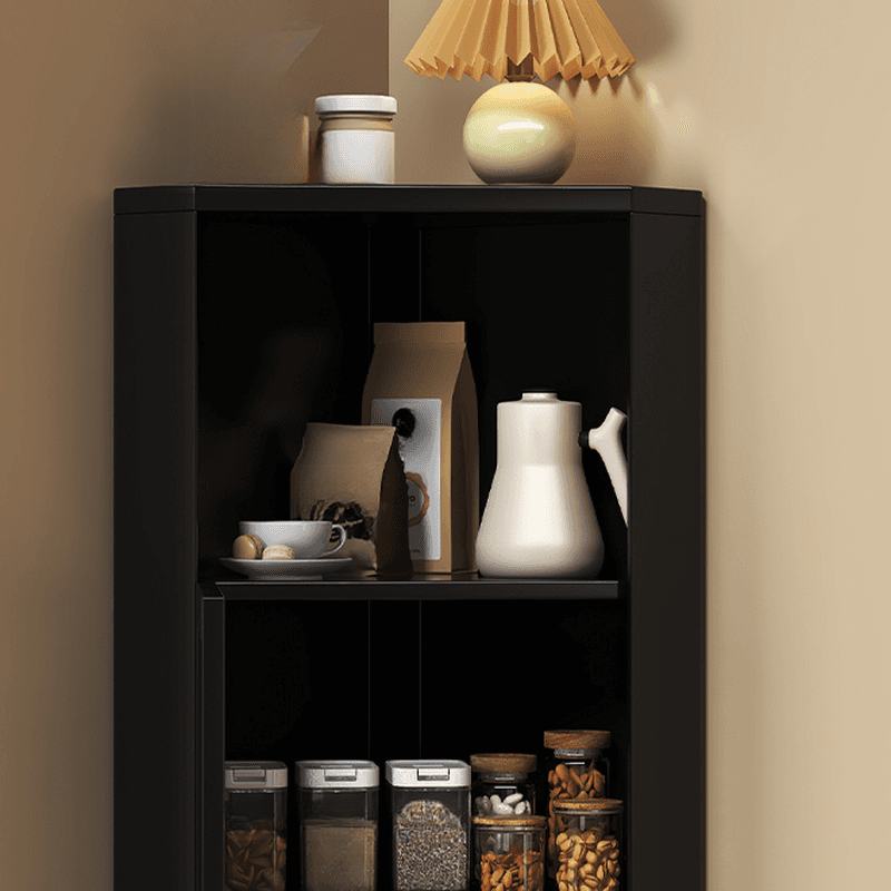 Standalone Corner Beech Midnight Black/Auburn Utility Storage Cabinet with Flexible Shelf, Glazed Door & 2 Cabinets/1 Cabinet - image 10