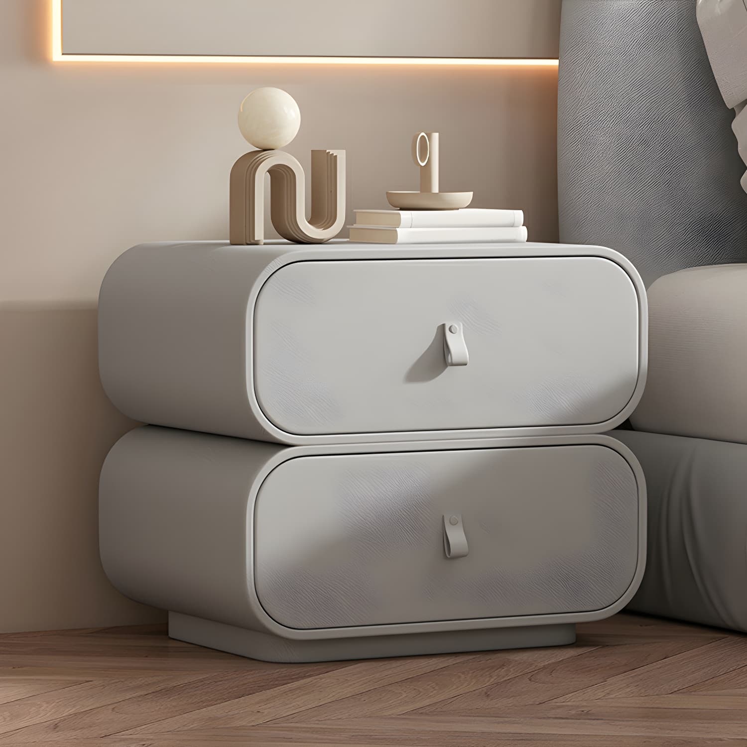 Contemporary Style Solid Wood 2-Drawer Night Table for Bedroom - image 7
